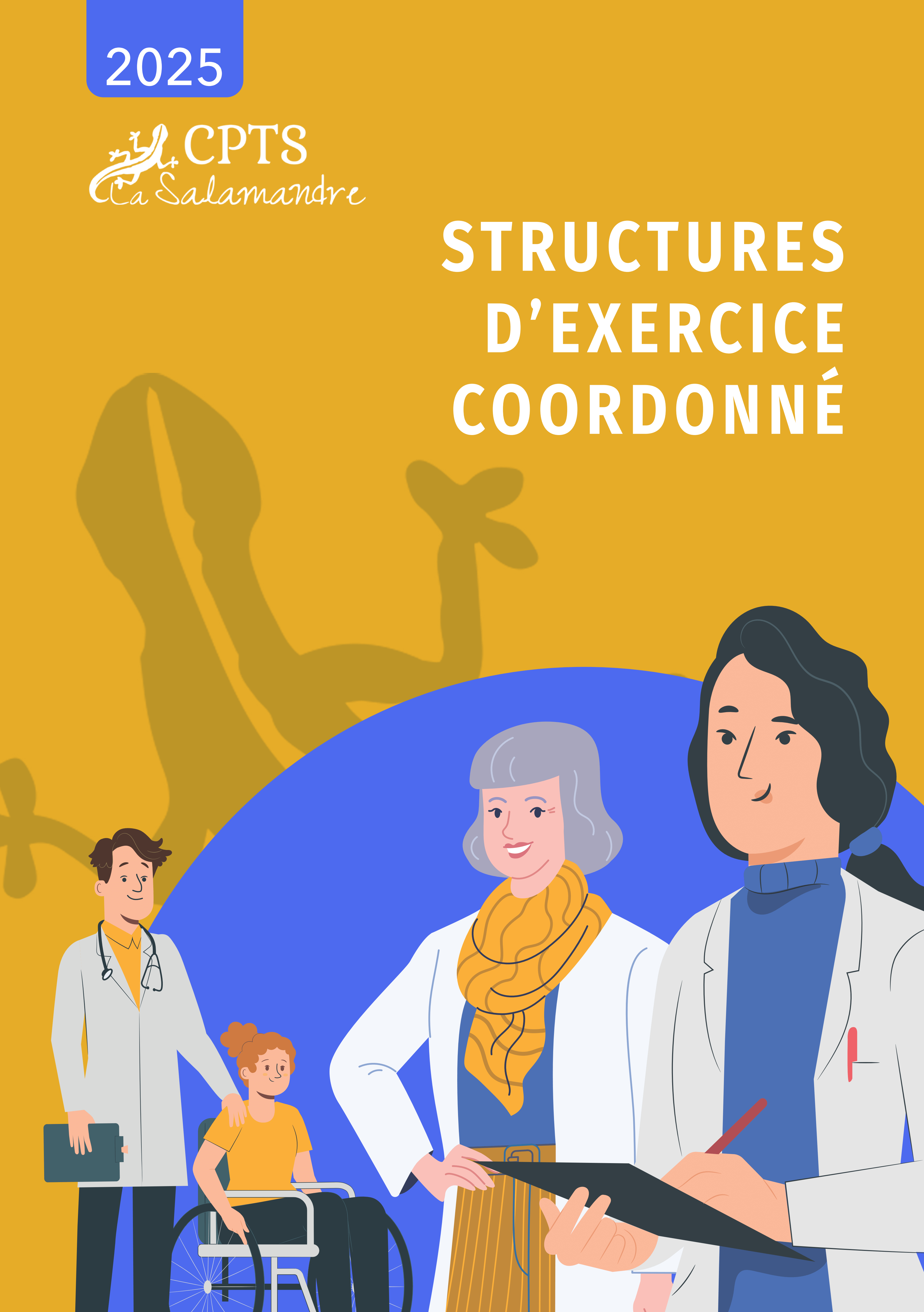 Couverture illustrée du livret de présentation des structures d'exercice coordonné